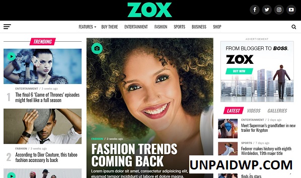 ZOX NEWS WORDPRESS THEME